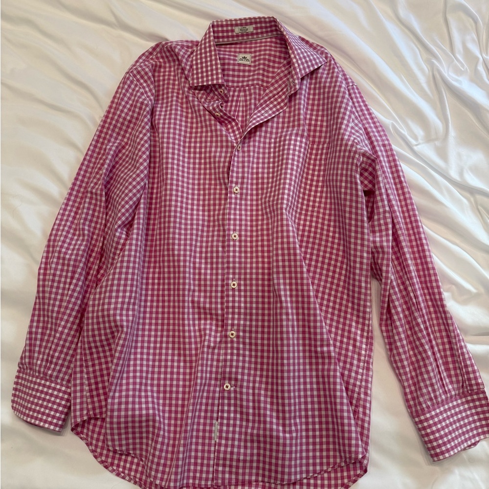 Peter Millar Casual Pink Checkered Shirt